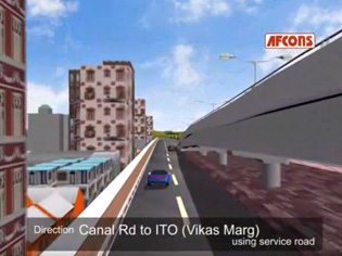 Use of Flyover bridge Road Walk-through at Delhi